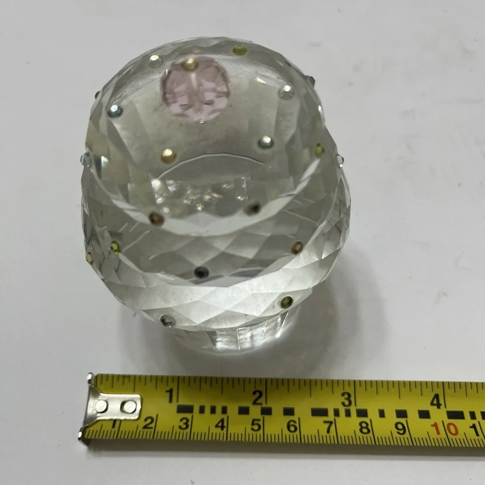 Simon Designs Cupcake Crystal Paperweight Pastel Rhinestone Sprinkles/Cherry